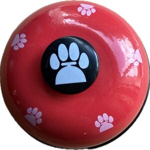 🐕🐕‍🦺🐩 Red Dog Training Bell with Paw Print